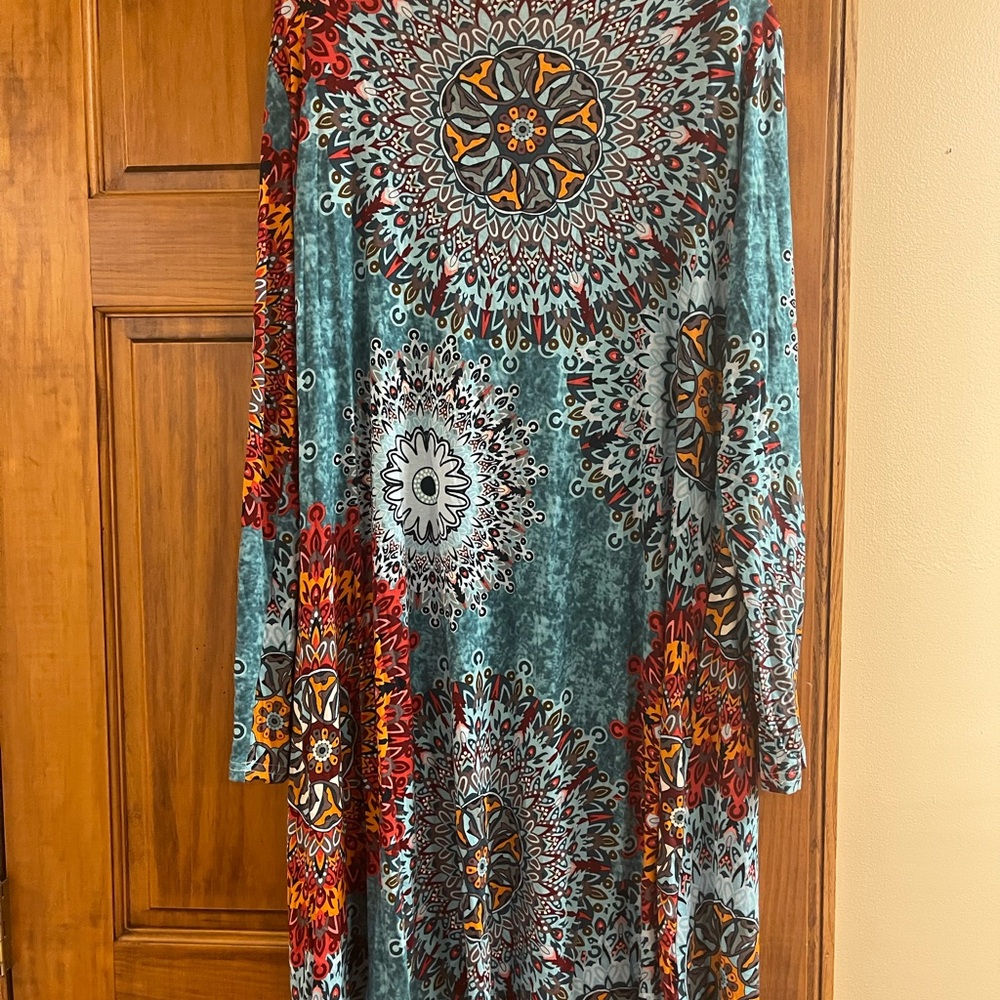 Colorful Mandala Print Women's Dress w/POCKETS!! - Picture 4 of 5